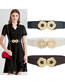 Fashion Black Elasticated Wide Waist Belt With Circle Hook