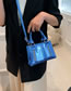 Fashion Blue Pu Glossy Large Capacity Messenger Bag