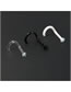 Fashion Black L Rod-1*7*2.3mm Geometric Curved Rod Invisible Piercing Nose Ring