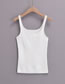 Fashion White Racer-knit Tank Top Vest