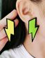 Fashion Green Acrylic Lightning Stud Earrings