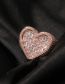 Fashion Rose Gold Copper Inlaid Zirconia Heart Ring