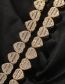 Fashion Golden White Zirconium 20inch Copper Inlaid Zirconia Heart Necklace