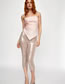 Fashion Pink Silk-satin Bandeau Pleated Top