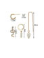Fashion Gold Alloy Geometric Pearl And Diamond Snake Earring Set