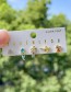 Fashion Gold Set Of 5 Copper Inlaid Zircon Princess Stud Earrings