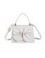 Fashion White Pu Bowknot Flap Crossbody Bag
