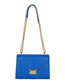 Fashion Blue Pu Embroidery Thread Flap Crossbody Bag