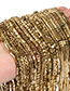 Fashion 3x3mm Eighteen Real Gold Geometric Beaded Bracelet Necklace Accessory