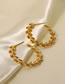 Fashion Gold Titanium Leaf C-shaped Earrings
