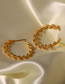 Fashion Gold Titanium Leaf C-shaped Earrings
