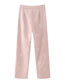Fashion Pink Woven Embroidered Straight-leg Trousers