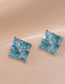 Fashion Emerald Earrings Titanium Steel Geometric Stud Earrings With Diamonds