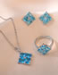 Fashion Blue Zircon Earrings Titanium Steel Geometric Stud Earrings With Diamonds