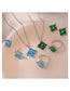 Fashion Emerald Earrings Titanium Steel Geometric Stud Earrings With Diamonds
