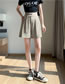 Fashion Khaki Acrylic Lace-up Straight-leg Shorts