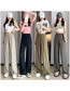 Fashion Little Apricot Textured Acrylic Pleated Wide-leg Trousers