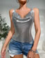 Fashion Silver Metallic Sequin Drop Collar Vest