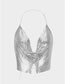 Fashion Silver Metallic Sequin Halterneck Vest