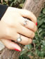 Fashion Silver Alloy Diamond Bow Leaf Geometric Ring Set