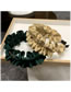 Fashion Full Fold Single Side Linen - Green Fabric Diamond Ruffled Metal Letter Headband