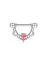 Fashion Silver Opal Titanium Steel Diamond U-shaped Hollow Piercing Nipple Ring
