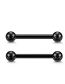 Fashion Black 8-piece Set Titanium Steel Geometric Love Chain Piercing Breast Ring Set
