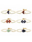 Fashion Sands 2 Butterflies Geometric Onyx Butterfly Stainless Steel Link Bracelet