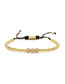 Fashion Black Onyx Gold Plated Copper Beaded And Diamond Ball Bracelet
