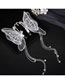 Fashion White Silk Yarn Pearl Butterfly Long Tassel Hair Clip
