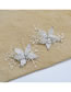 Fashion White Beaded Flower Stud Earrings