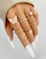 Fashion 2# Alloy Diamond Heart Butterfly Ring Set