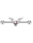 Fashion 5 In 1 Stainless Steel Diamond Heart Flower Butterfly Skull Piercing Stud Earrings Set