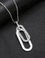 Fashion Silver Titanium Geometric Oval Ring Necklace