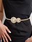 Fashion Gold Large And Small Round Plate Buckle Spring Chain Metal Medal Buckle Thin Belt