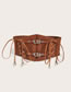 Fashion Lace Belt Double Small Sun Buckle Lace Girdle (camel) Wide Waist Belt With Lace Strap And Metal Buckle