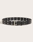 Fashion 3.8cm Double Buttonhole + Small Bead (black) Metal Double Breasted Wide Belt