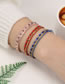Fashion I Checkered Crystal Copper Bead Braided Double Layer Bracelet