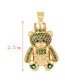 Fashion Green Copper Inlaid Zircon Bear Crown Pendant Accessory