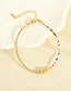 Fashion Light Orange Multicolored Rice Beads And Gold Beads Beaded Bracelet