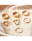 Fashion 2# Alloy Heart Pentagram Ring Set