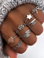 Fashion Gold Alloy Five-pointed Star Love Flower Bow Leaf Ring Set