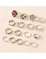 Fashion Silver Alloy Pentagram Geometric Ring Set