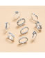Fashion Silver Alloy Flower Heart Letter Ring Set