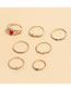 Fashion Gold Alloy Inlaid Zirconia Crystal Flower Butterfly Ring Set