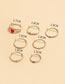 Fashion Gold Alloy Inlaid Zirconia Crystal Flower Butterfly Ring Set
