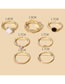 Fashion 2# Alloy Geometric Flower Ring Set