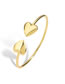 Fashion Platinum Gold Plated Copper Glossy Double Heart Bracelet