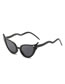 Fashion White Frame Double Gray Film Cat Eye Snake Sunglasses