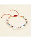 Fashion Red Colorful Rice Bead Pearl Beaded Shell Alphabet Bracelet